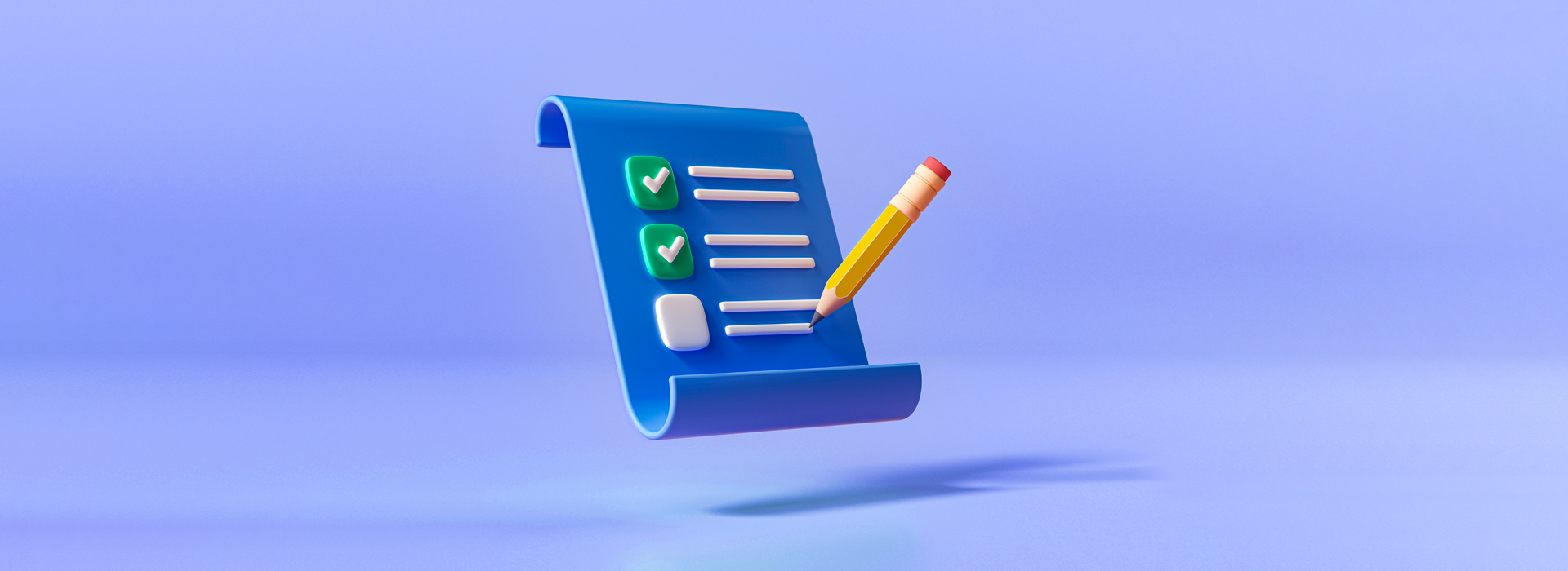 netbina-insight-online-survey-cover A cartoon questionnaire hovering in mid-air with a pencil filling it out